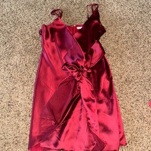 Silk Wrap Tie Semiformal Dress